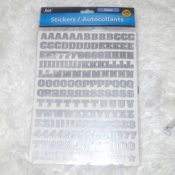 stickers new 370 count scrapbook home office alphabet silver work sign wedding - Picture 1 of 10